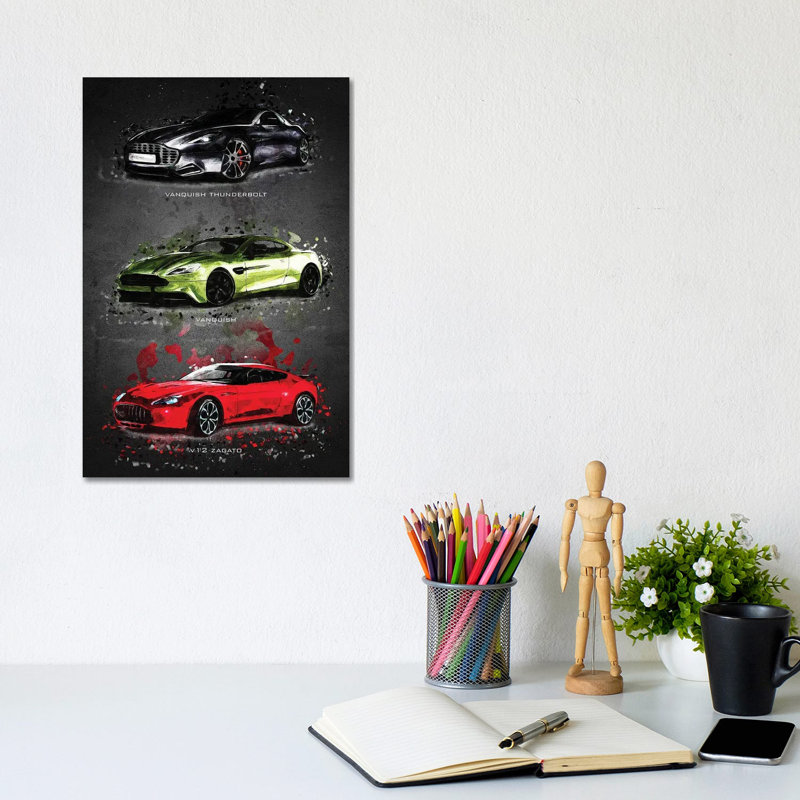 Aston Martin by Gab Fernando - Wrapped Canvas Print, 20.32 cm H x 30.48 cm W