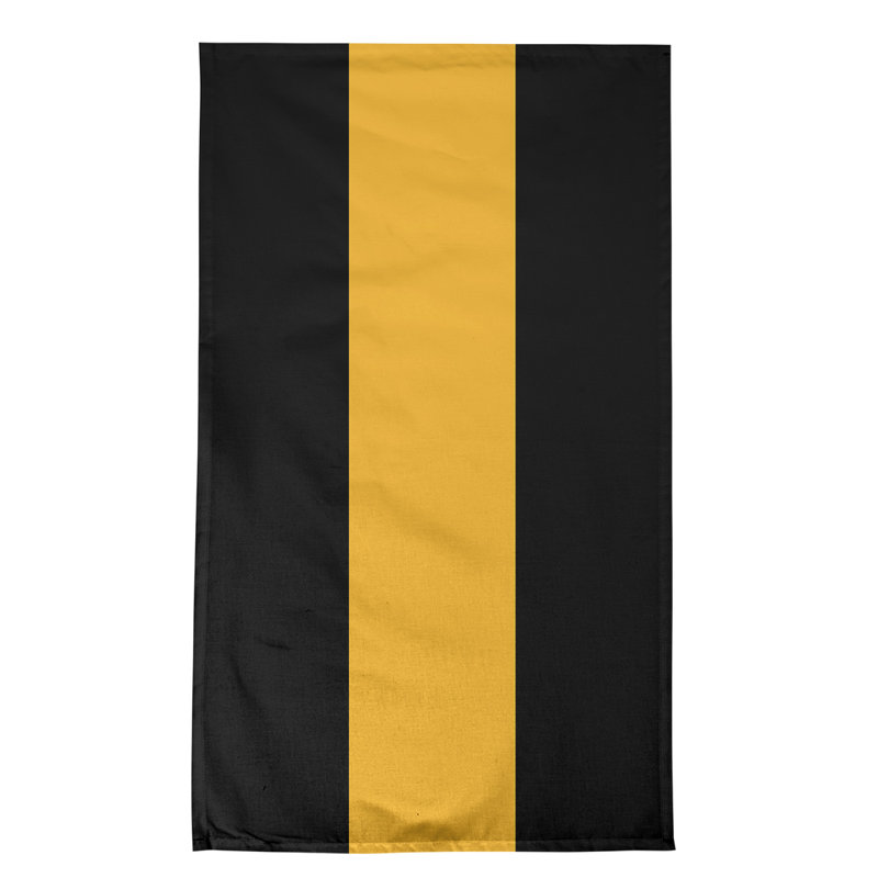 Stripe Tea Towel Kitchen Towel, Poly Twill, Black/Gold Baseball