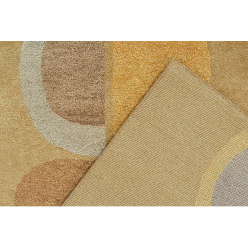 Hand Knotted Geometric Area Rug, Rectangle 10' x 14'