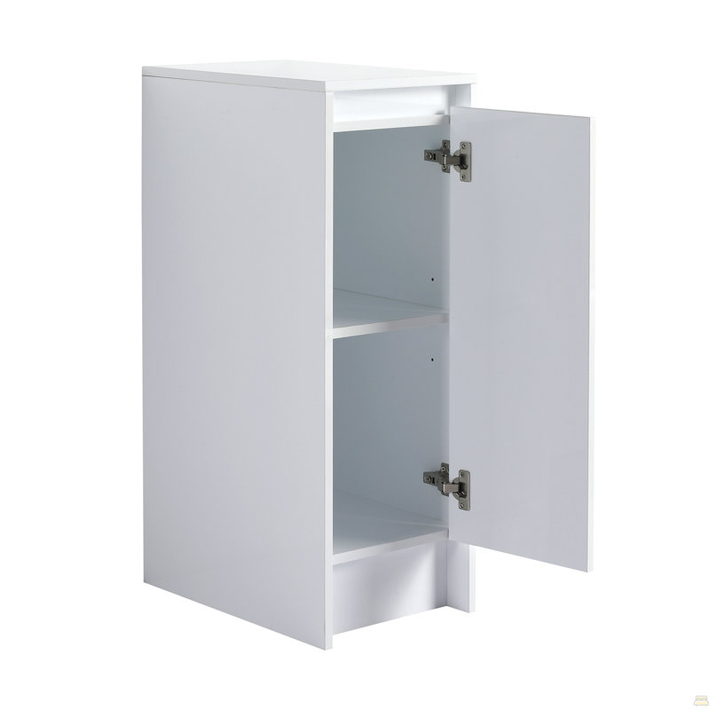 Armoire de rangement de salle de bain autoportante 36 po, portes à fermeture douce, blanc brillant, contreplaqué, emballage KD, combinaison 12 po X3 (convient pour la salle de bain, la cuisine, la salle d'étude, la chambre à coucher, etc.)