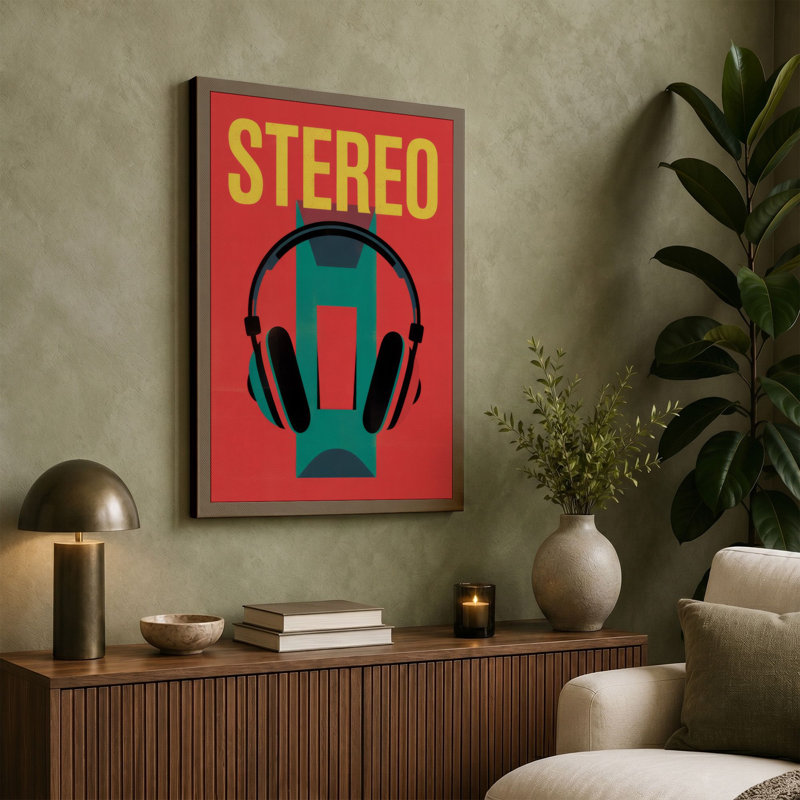 Stereo Modern Retro - Wrapped Canvas, 24x16 - 61.0 x 40.6 cm, White Border