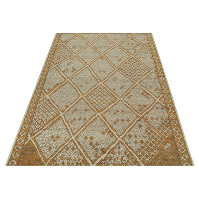 Moroccan Hand Knotted Geometric Area Rug