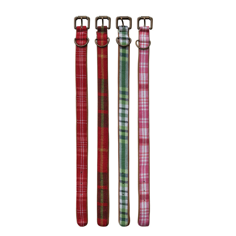 Artisan Cotton & Leather Dog Collar Small