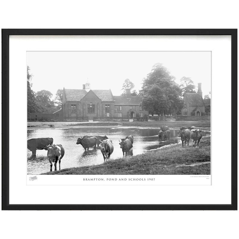Brampton, Pond And Schools 1907 by Francis Frith - Single Picture Frame Print, 60cm H x 80cm W x 2.3cm D