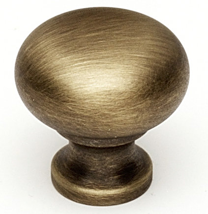 Mushroom Knob, 1" H x 1" W x 0.63" D, Antique English Matte