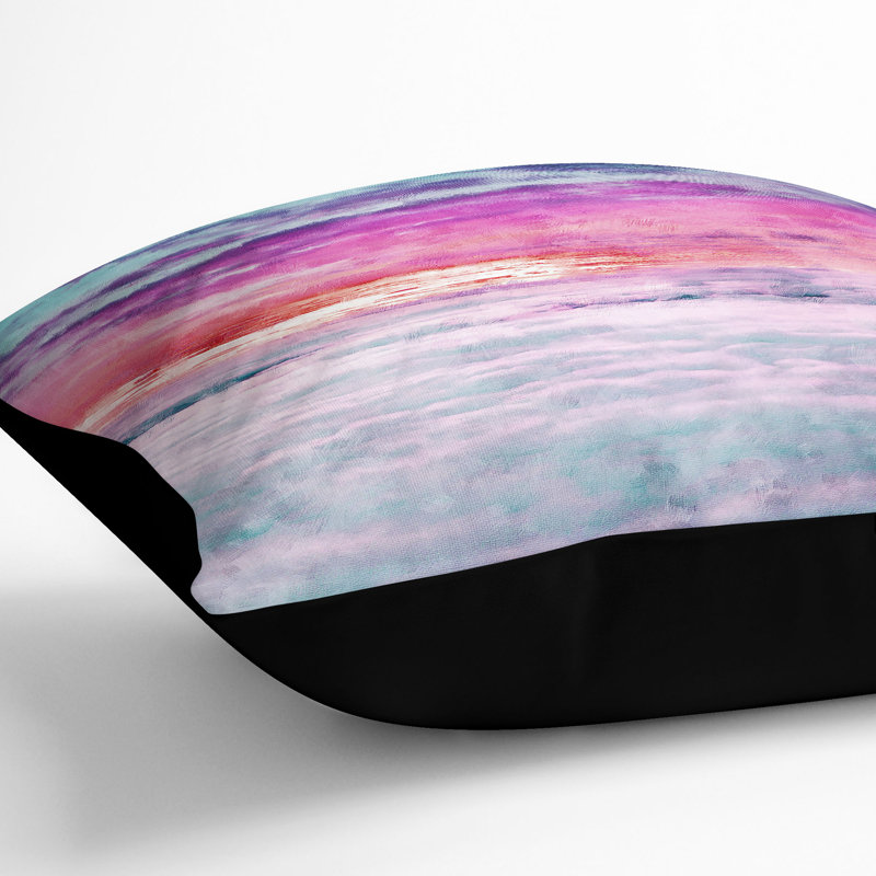 Ocean of Clouds Painting Cushion with Filling, 40cm H x 40cm W x 15cm D, Black