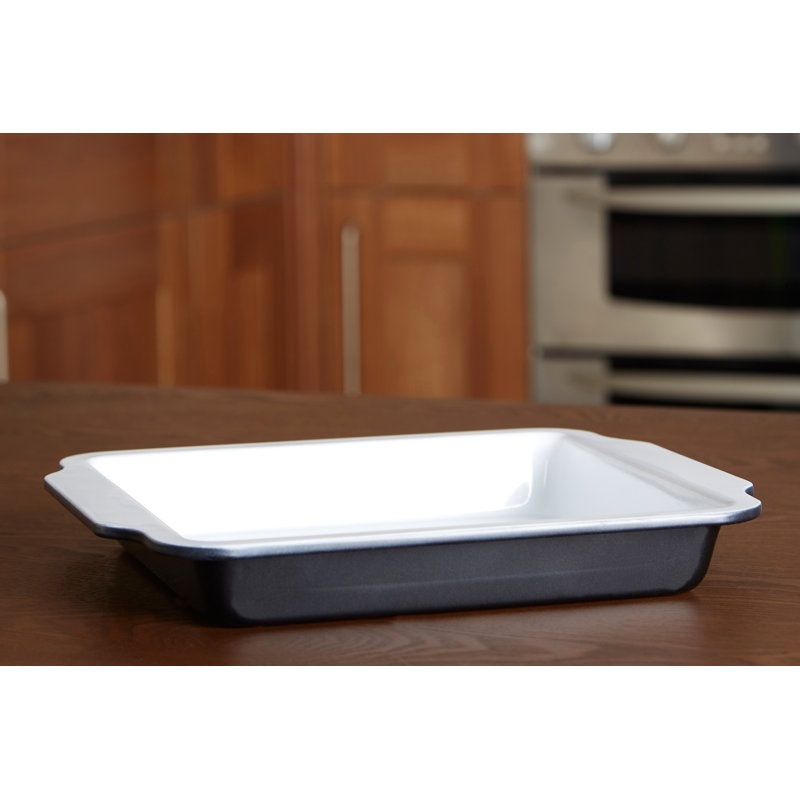 Rectangular Non-Stick Baking Dish, Black/White