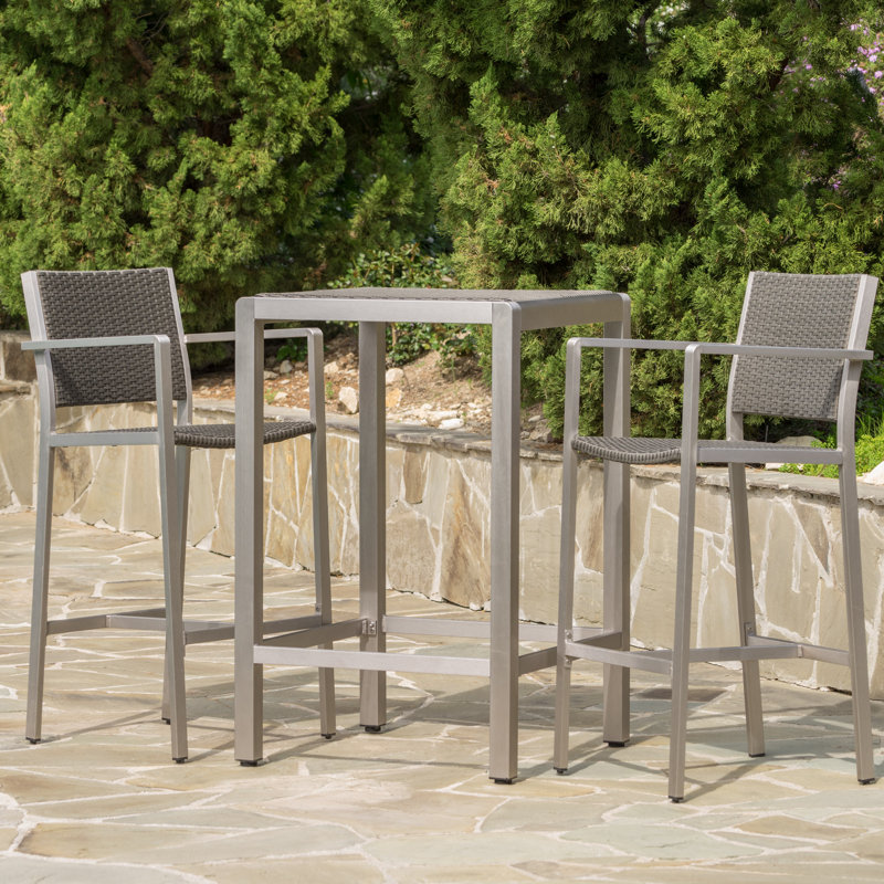 Royalston 2 - Person Wicker Patio Dining Set with Square Table