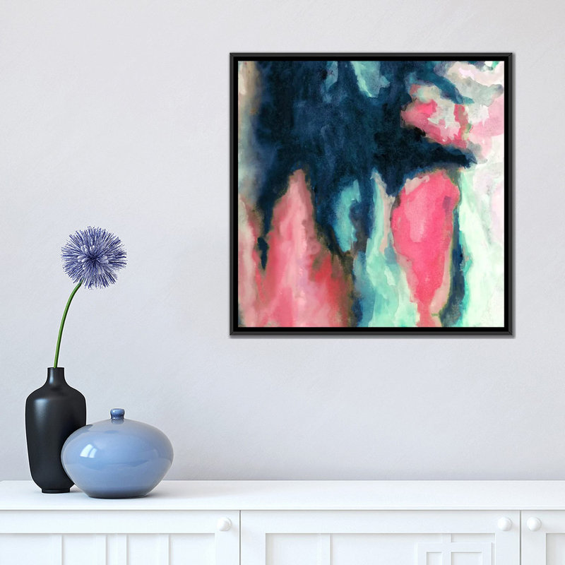 « sun shadow », impression sur toile, H 18 po x l 18 po x P 1,5 po, Toile avec cadre noir, Pas de tapis