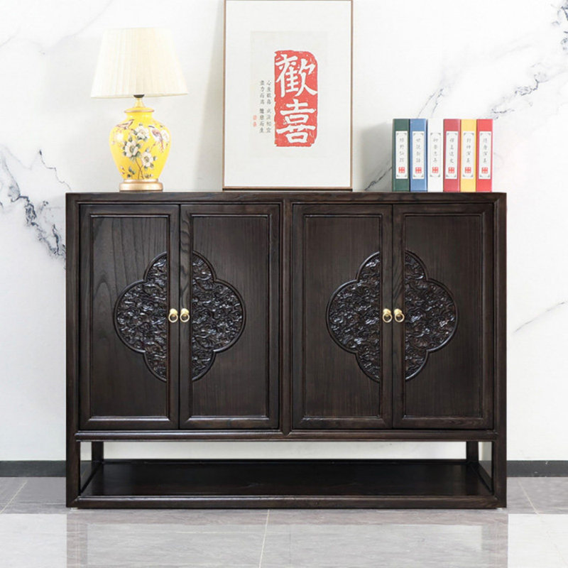 Buffet en bois massif, Noir noyer