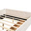 Lit double tapissier pleine grandeur beige avec rangement de tiroir -, sans sommier tapissier, mise à niveau de l'espace de chambre à coucher et 2 tiroirs, construction robuste, charme-116743559