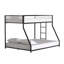 Lit superposé simple au-dessus de double en métal de style contemporain avec échelle attachée, prêt pour les matelas et fini noir, fabrication entièrement en métal pour plus de durabilité