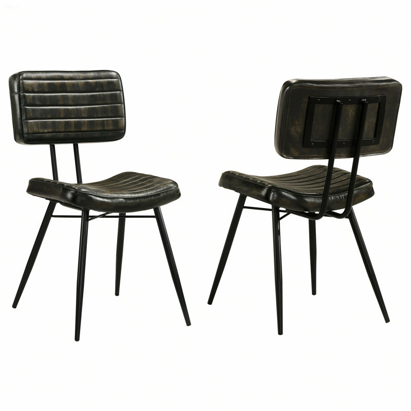Chaises de salle à manger rembourrées avec pieds en métal deux pièces