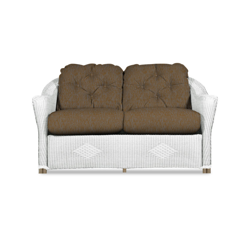 Reflections Outdoor 2 - Seat Loveseat, White, Rollo Linen