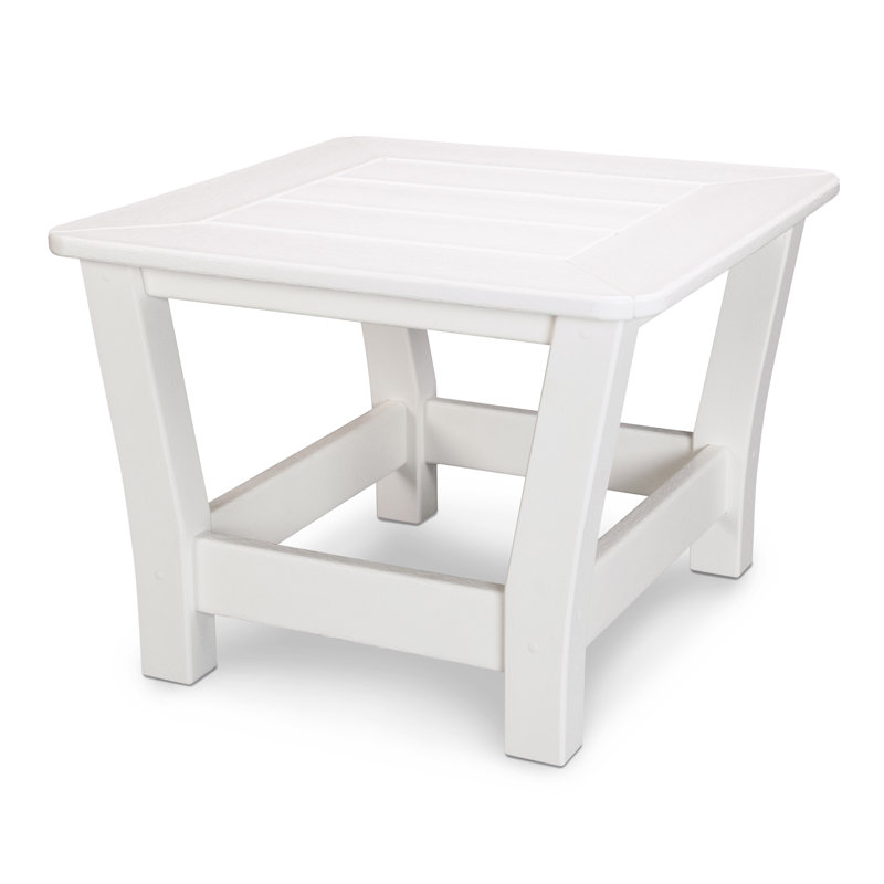 POLYWOOD Harbour Slat End Table, White