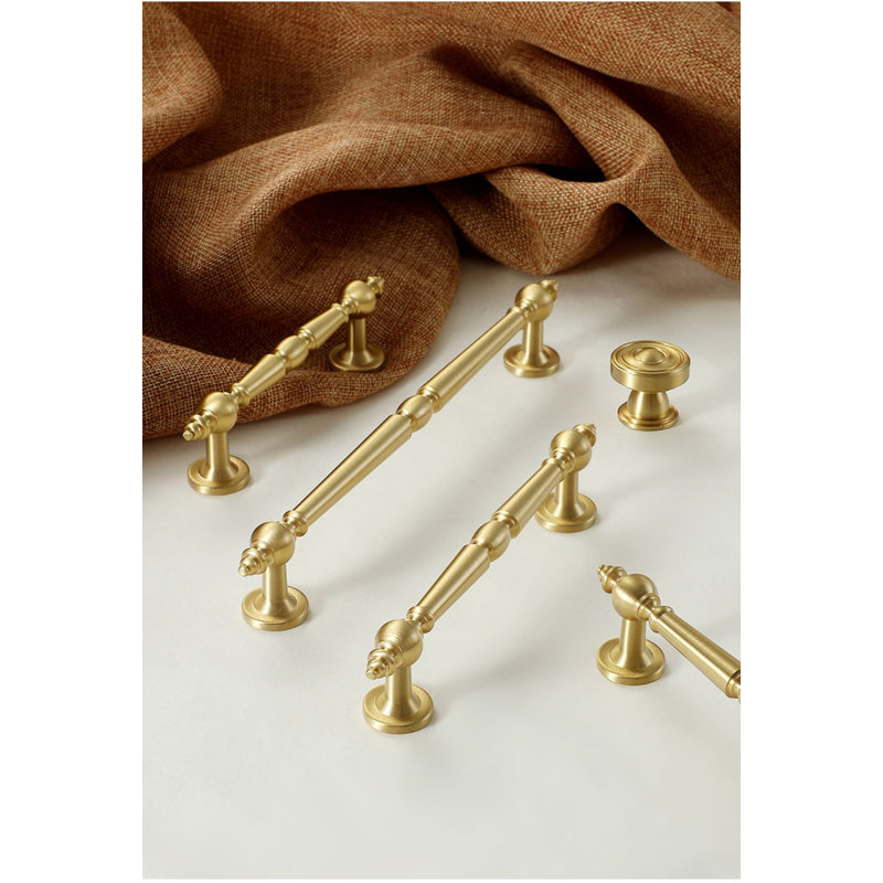 7 9/16" Center To Center Solid Brass Bar Pull Handle Multipack, Copper