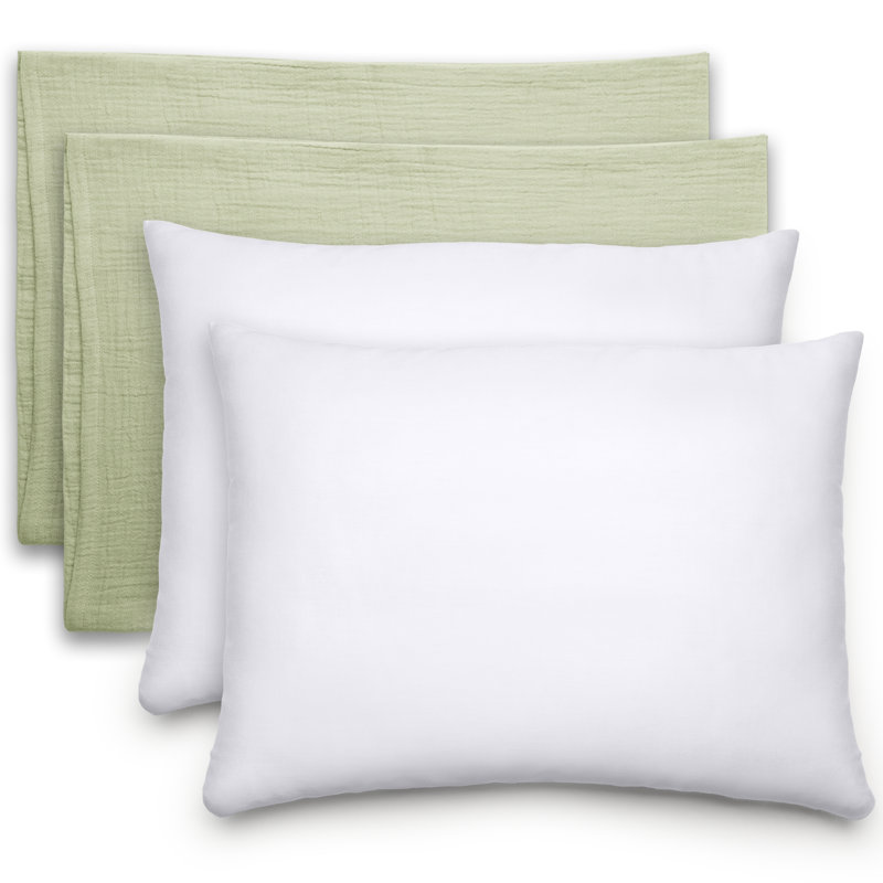 Comfy Cubs Toddler Pillow with Pillowcase, 13 x 18 in - Travel & Sleep Support for Kids - Lightweight, Soft and Cozy Pillow for Toddlers