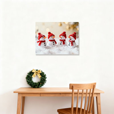 «Snowman Winter Holiday», art mural sur toile