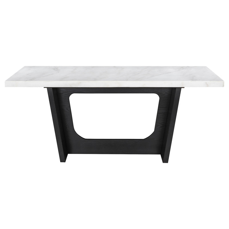 Maroney Rustic Marble Top Dining Table