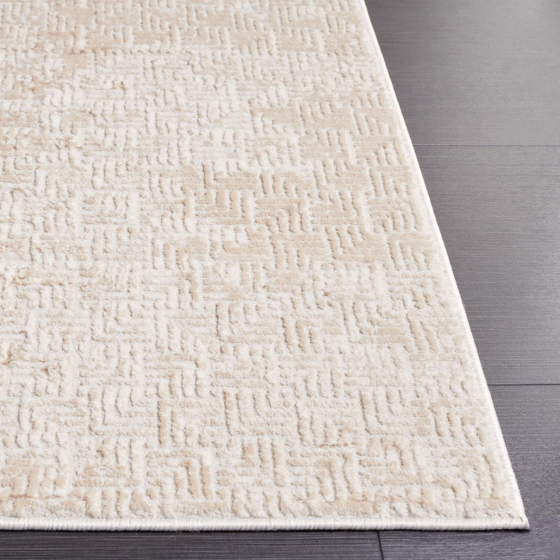 Hanna Maze Area Rug In Taupe & Beige, Rectangle 122 x 183cm