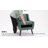 Davey Upholstered Skin Pink Velvet Tufted Wide Back Armchair with Solid Wood Leg-1896434696
