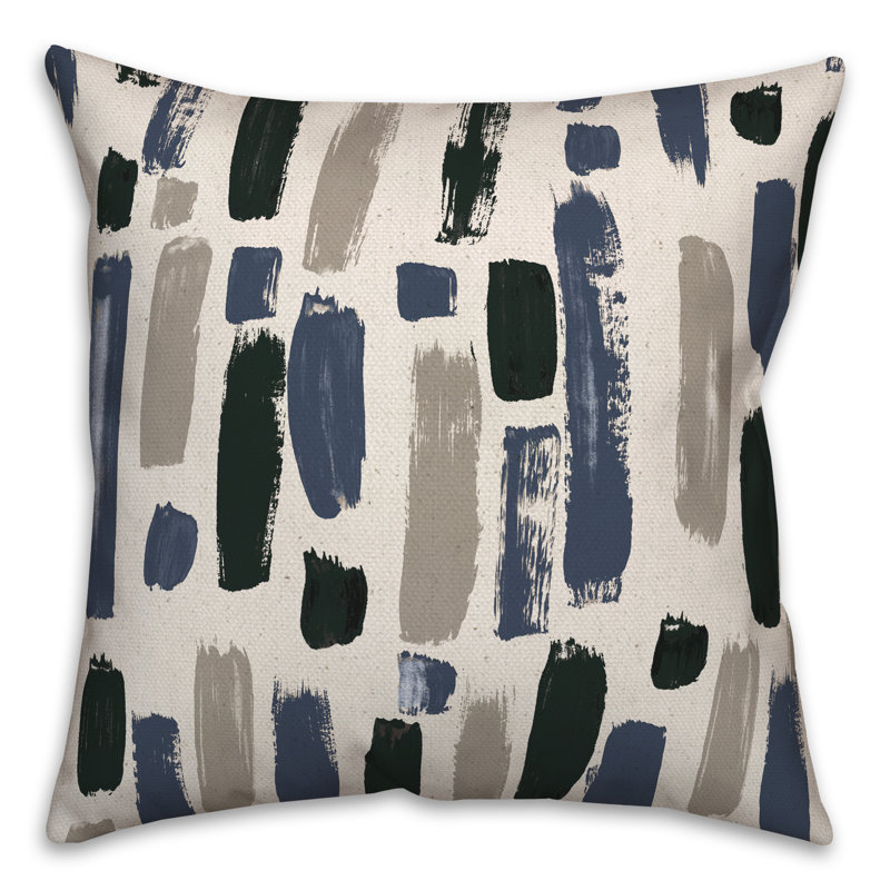  Housse et insert de coussin décoratif extérieur Paint Strokes, Noir/bleu