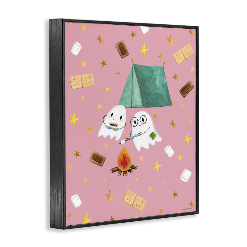 Ghost Roast Marshmallows, giclée encadrée, design par Rachel Nieman, H 14 po x l 11 po, Giclée encadrée noir minuit
