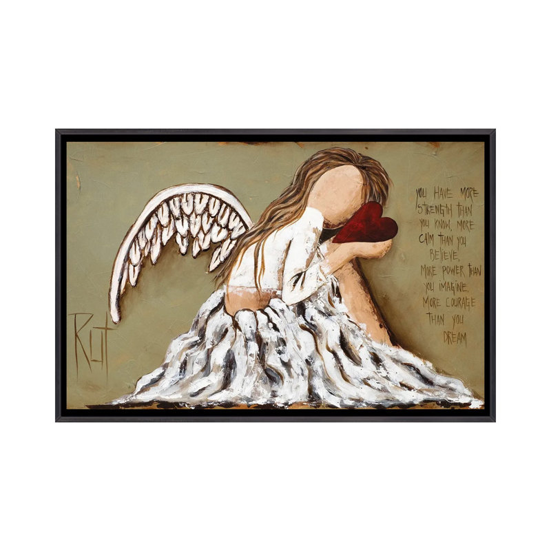 Vous avez plus de force par rut art Creations, reproduction d’art, H 26 po x l 18 po x 1,5 po, Toile avec cadre noir patiné