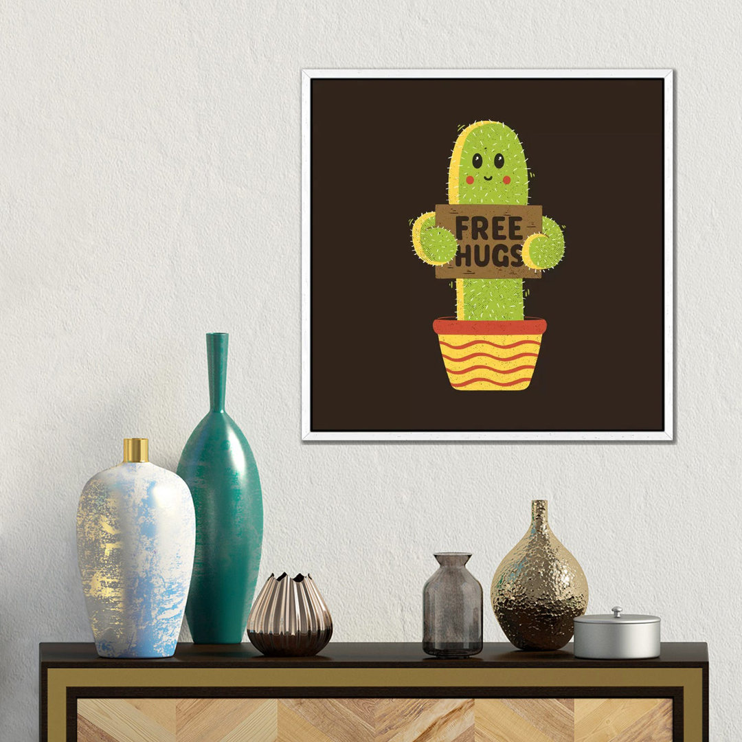 Free Hugs Cactus von Tobias Fonseca - Galerie-umwickelte Leinwand Giclée auf Leinwand