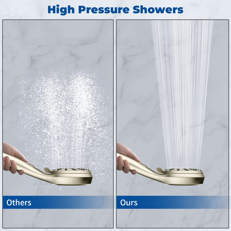 Pomme de douche à pluie - Pomme de douche à main et pomme de douche à pluie avec réglage de jet 5 et 6 et tuyau de douche