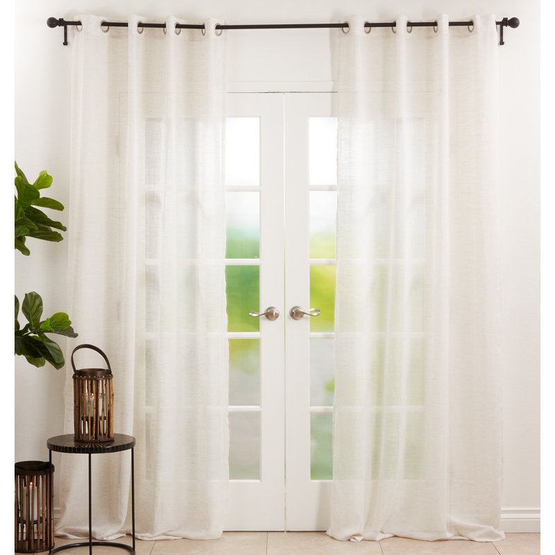 Northshire Curtain Collection Sheer Curtain Single Panel, 52" W x 108" L, White