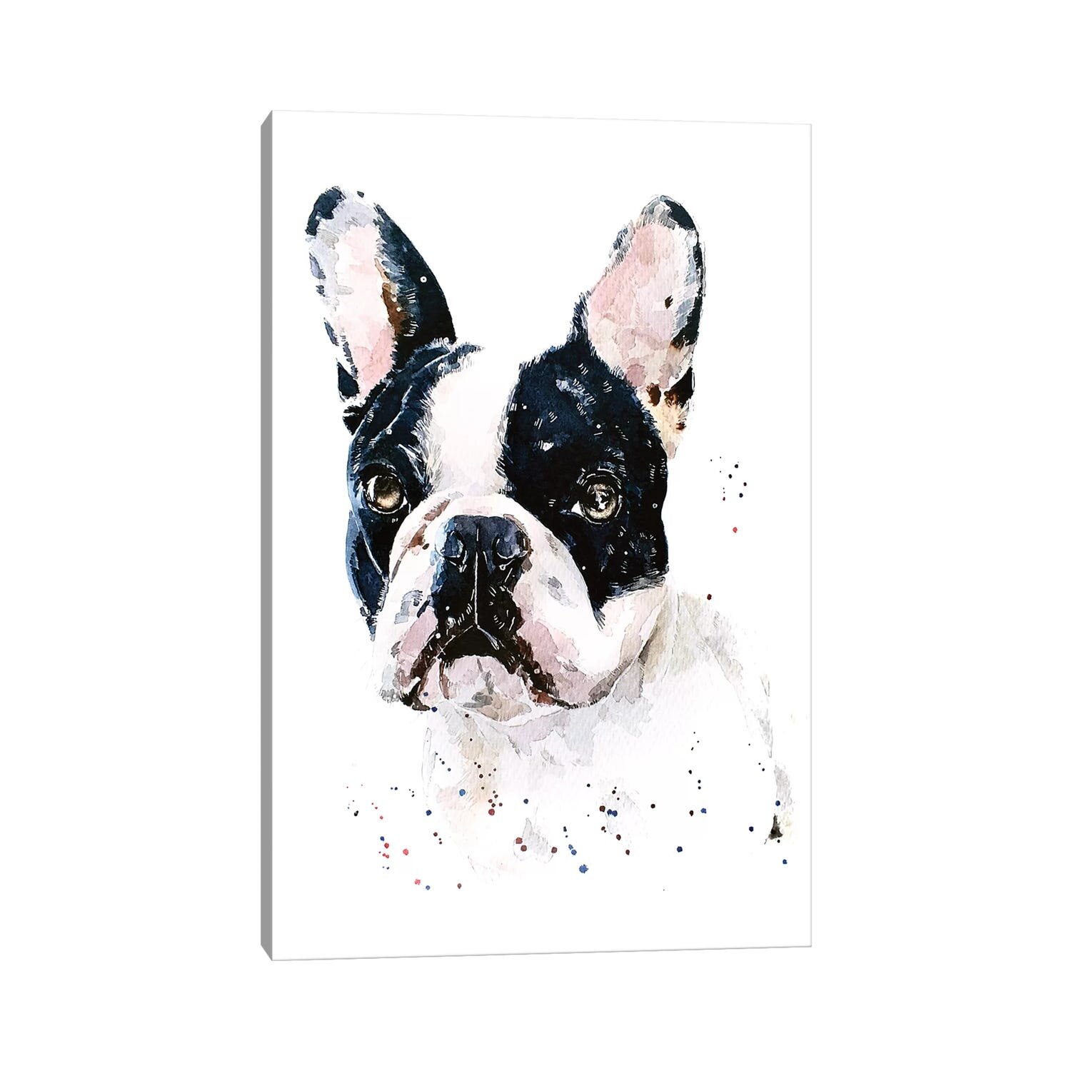 Frenchie Bookstack I Art: Canvas Prints, Frames & Posters