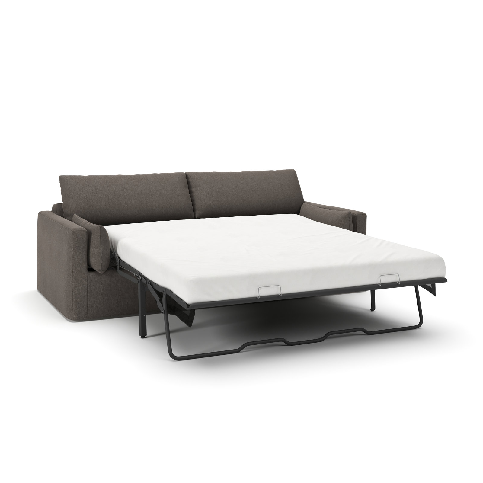 Luna 96'' Sofa, Drusky Charcoal Sustain® Basketweave