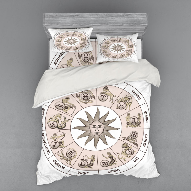 Ensemble de housse de couette astrologie, Housse de couette grand + 3 pièces supplémentair