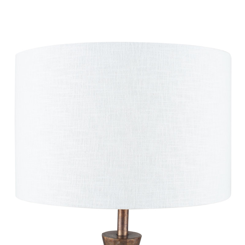 Lino Self Lined Linen Drum Shade, 16cm H x 25cm W x 25cm D, White