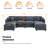 U-Shape Modular Sectional Sofa, 6-Seat Corduroy Convertible Couch with 2 Removable Ottomans & Throw Pillows, Oversized Corner Sofa with Ottoman Modules for Living Room, Apartment, Large Space-107093708