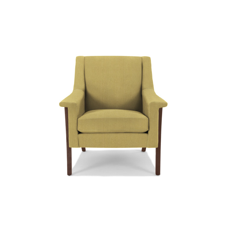 Arlo Armchair, Walnut, White Heron Polyester
