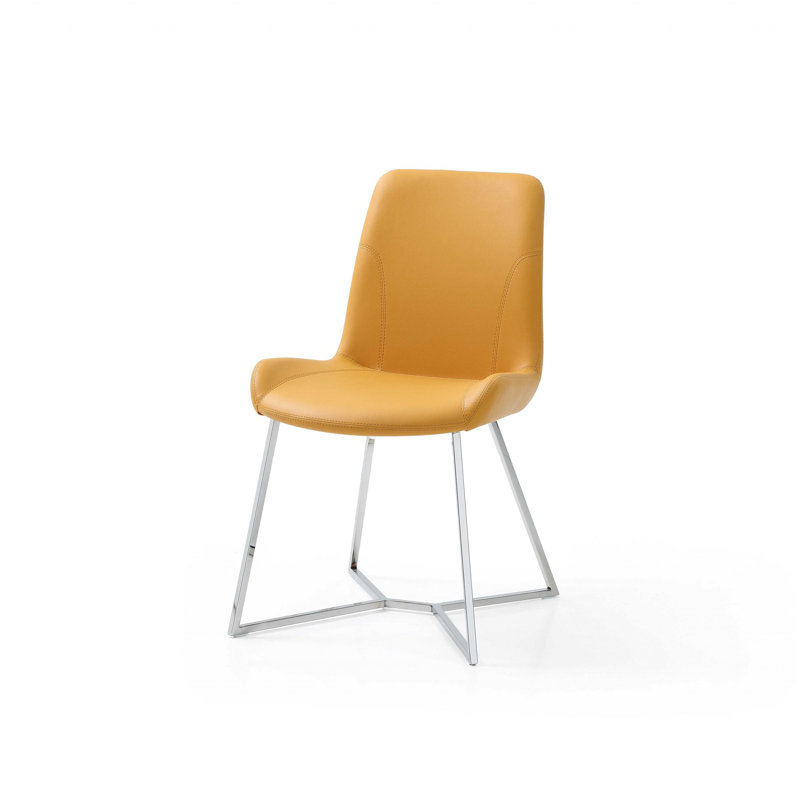Chaise d’appoint rembourrée akain, Jaune, 1