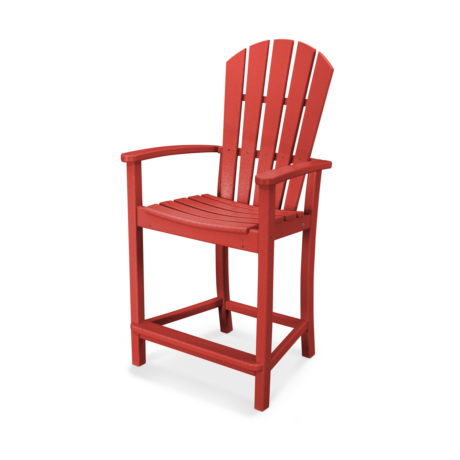 POLYWOOD® Palm Coast Patio Bar Stool, Sunset Red