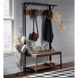 Hall Tree Coat Rack with Shoe Storage