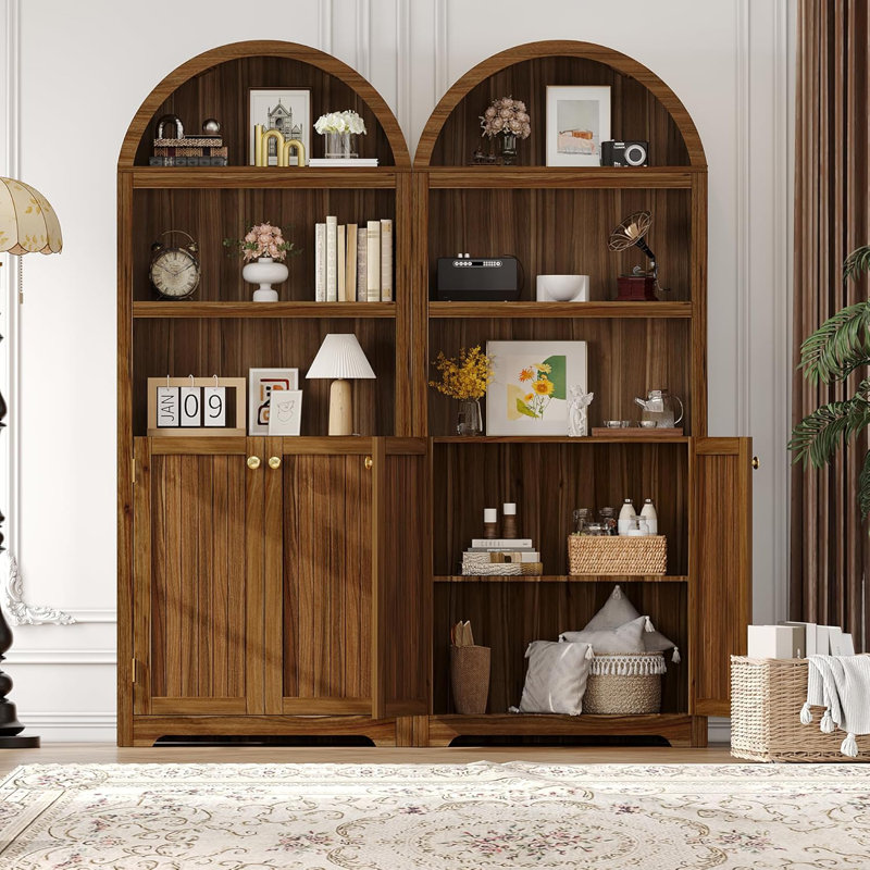 Armoire garde-manger arquée de 72 po de hauteur - Solution de rangement multi-pièces pour les cuisines organisées, les espaces repas et de vie avec tablettes réglables