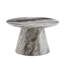 Table basse circulaire en fibres à densité moyenne - 23,6 po de diamètre, placage de 13,7 po de hauteur, texture, ajustement flexible au plateau de table circulaire.