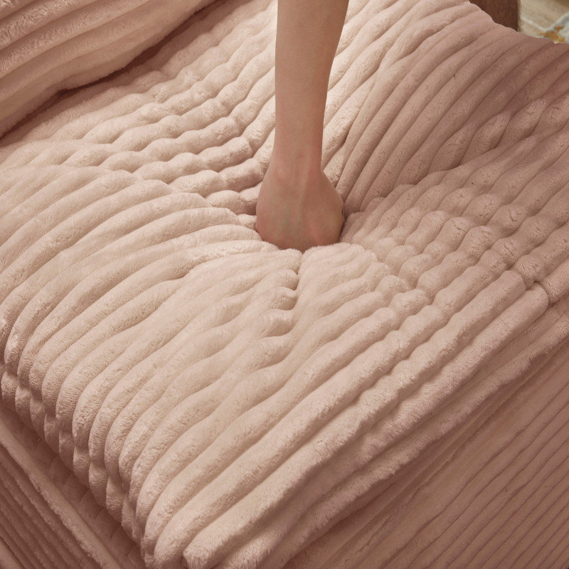 Canapé-lit modulaire multifonctionnel convertible pour très grand lit, Velours côtelé rose