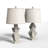 24.5" Gray Modern Dimmable Resin for Bedroom Living Room Bedside Desk Nightstand Table Lamp Set with Linen Drum Shape and USB Prot-314853824