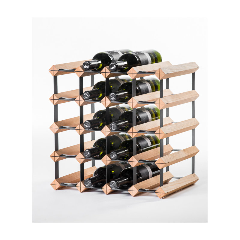 Hilal Classic Solid Wood Floor Wine Bottle Rack in Natural