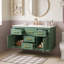 Meuble-lavabo mural avec lavabo en céramique, tiroirs multiples et robinet central de 4 po