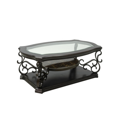 Skylah Glass Top Single Coffee Table