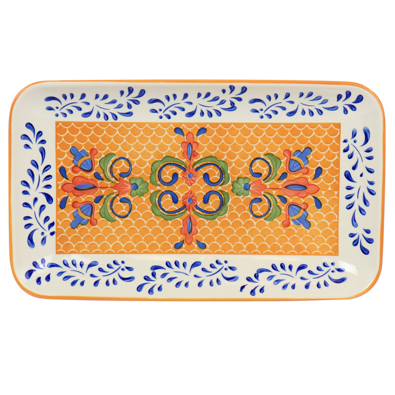 Hand Painted Tierra Serving Platter Tray