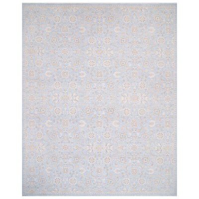 High-Quality Hand-Knotted Light Blue And Ivory Area Rug
