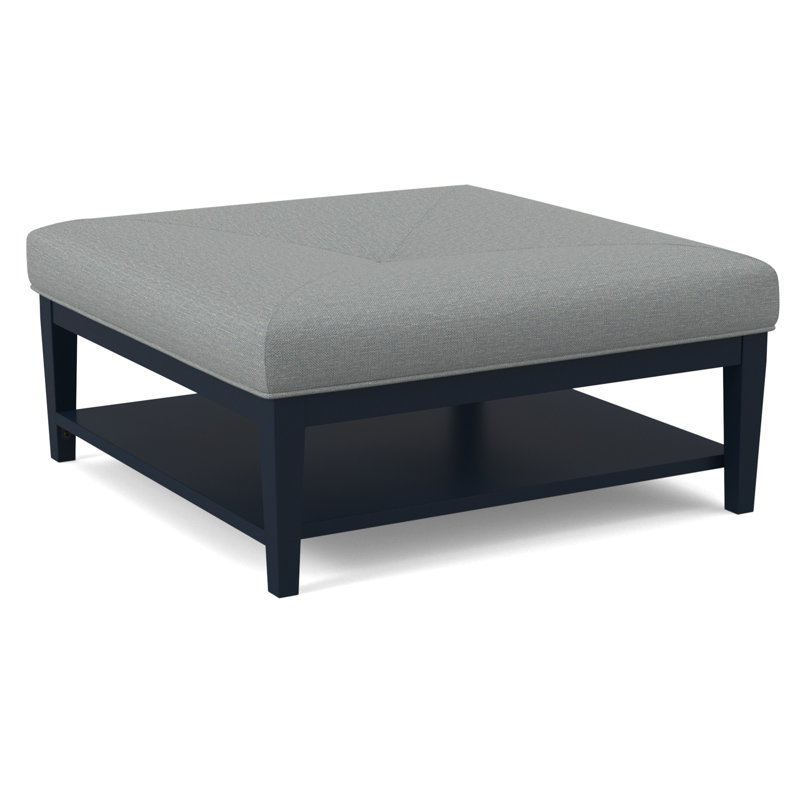 Hammond Square Ottoman, Gray Sugar Performance; 0863-84, Bisque Finish